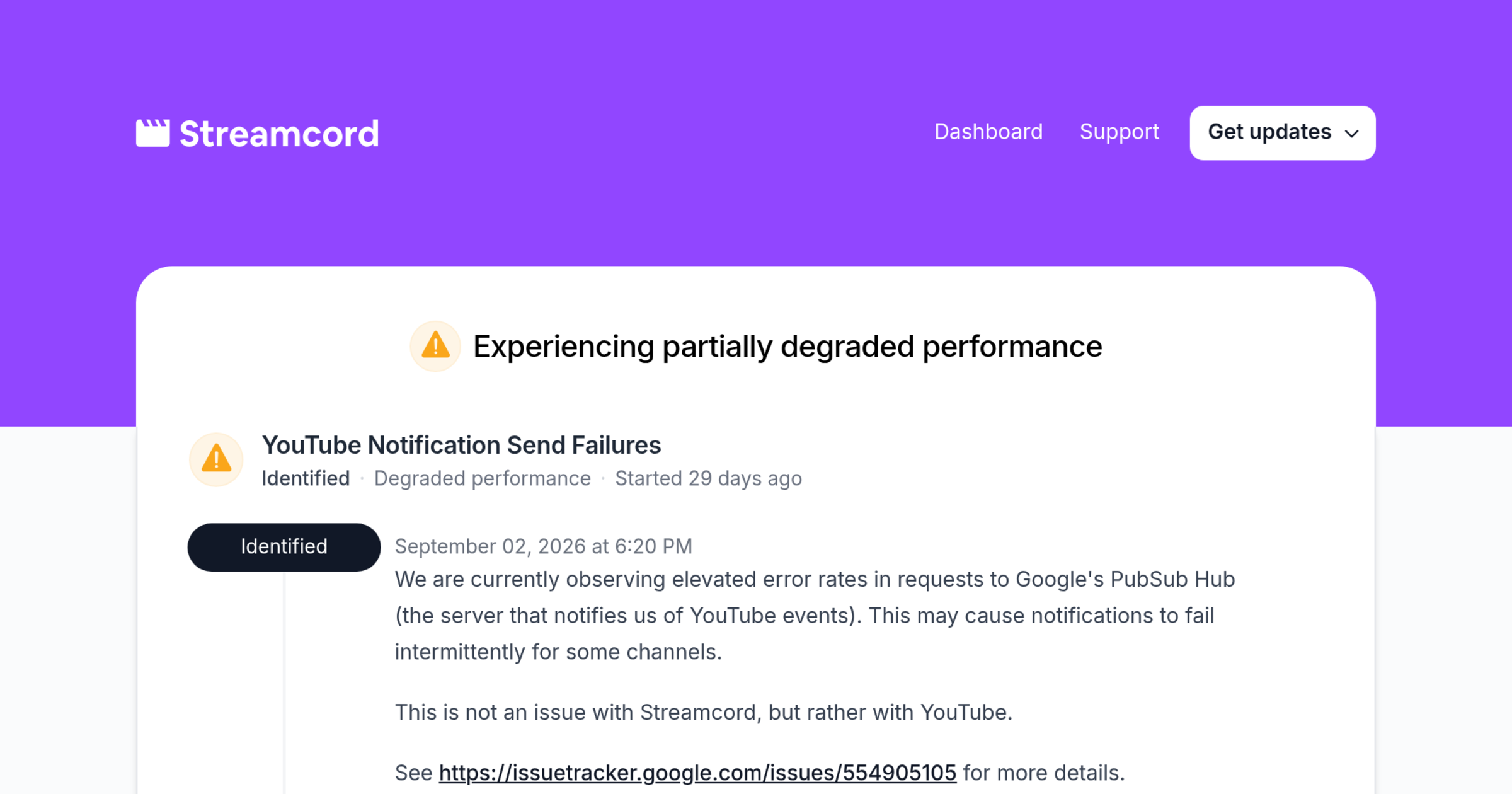 Streamcord - Status